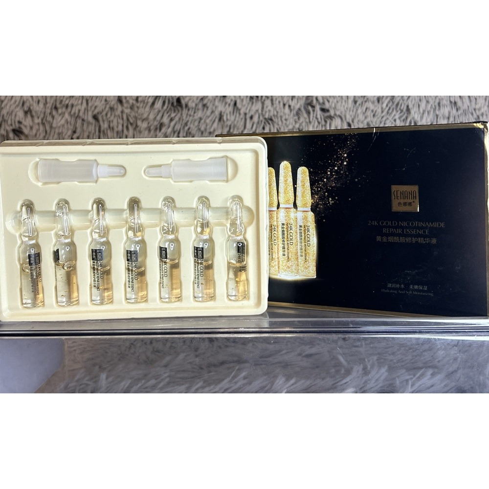 Senana 24K Gold Nicotinamide‎ Repair Essence 7 Bottles NEW In Box